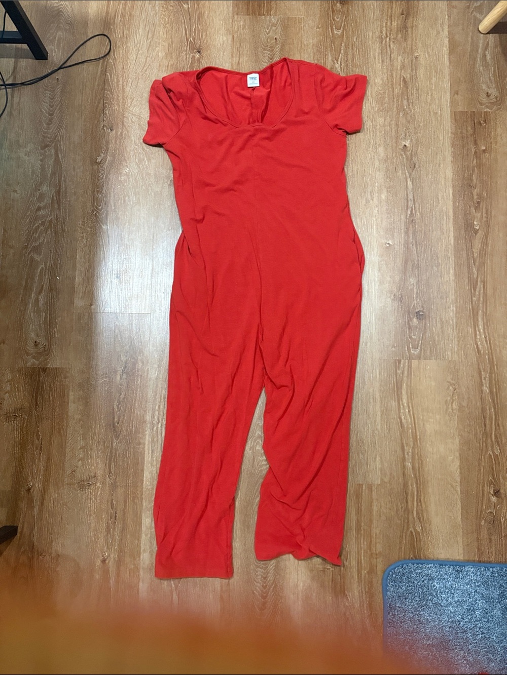 Smash + Tess Bright Red Short-Sleeve Jumpsuit